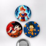 Dragon Ball Z Animesi Son Goku Super Saiyan Anime Rozet Seti Set 3 3’lü (58 mm)
