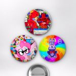 Kidcore Estetiği Animesi Y2K Renkli Retro Karakterler Anime Rozet Seti Set 2 3’lü (58 mm)
