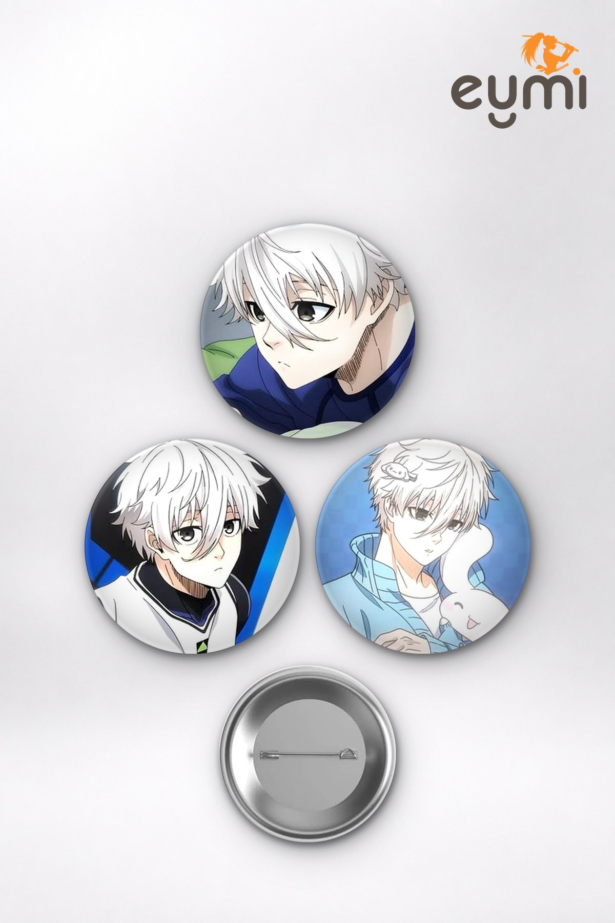 Blue Lock Animesi Nagi Seishiro Lise Dahisi Anime Rozet Seti Set 2 3’lü (58 mm) Blue Lock Animesi Nagi Seishiro Lise Dahisi Anime Rozet Seti Set 2 3’lü (58 mm)