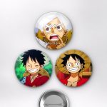 One Piece Animesi Hasır Şapka Korsanları Tayfası Anime Rozet Seti Set 1 3’lü (58 mm)