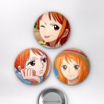 One Piece Animesi Hasır Şapka Korsanları Tayfası Anime Rozet Seti Set 5 3’lü (58 mm)
