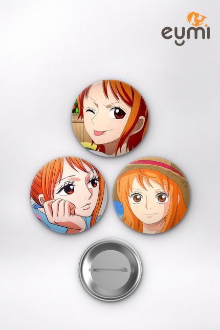 One Piece Animesi Hasır Şapka Korsanları Tayfası Anime Rozet Seti Set 5 3’lü (58 mm)