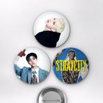 Stray Kids SKZ Tüm Üyeler (Bang Chan, Felix, Hyunjin, Lee Know) K-Pop Temalı Çanta Rozeti İğneli Buton Rozet Seti Set 3 3’lü (58 mm)