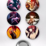 Chainsaw Man Makima, Denji ve Power Temalı Çanta Rozeti İğneli Buton Rozet Seti Set 1 (6 ADET) (58 mm)
