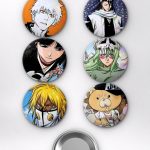 Bleach Ichigo Kurosaki ve Rukia Temalı Çanta Rozeti İğneli Buton Rozet Seti Set 2 (6 ADET) (58 mm)