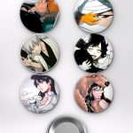 Bleach Aizen ve Gotei 13 Kaptanları Temalı Çanta Rozeti İğneli Buton Rozet Seti Set 1 (6 ADET) (58 mm)