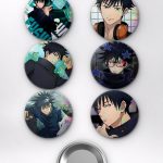 Jujutsu Kaisen Megumi Fushiguro Temalı Çanta Rozeti İğneli Buton Rozet Seti Set 1 (6 ADET) (58 mm)
