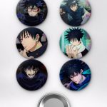 Jujutsu Kaisen Megumi Fushiguro Temalı Çanta Rozeti İğneli Buton Rozet Seti Set 2 (6 ADET) (58 mm)