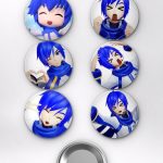 Vocaloid Kaito Hatsune Miku Sanal Sanatçı Temalı Çanta Süsü Rozet İğneli Buton Rozet Seti (6 ADET) (58 mm)