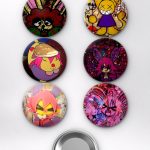 Stomach Book Stomach Book Albüm ve Müzik İkonları Temalı Çanta Süsü Rozet İğneli Buton Rozet Seti (6 ADET) (58 mm)