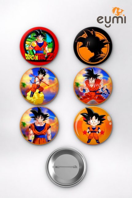 Dragon Ball Z Son Goku, Vegeta ve Z Savaşçıları Temalı Çanta Süsü Rozet İğneli Buton Rozet Seti Set 2 (6 ADET) (58 mm)