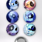 Regretevator Astro Space Boy Oyun Temalı Çanta Rozeti İğneli Buton Rozet Seti Set 1 (6 ADET) (58 mm)