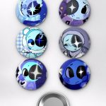 Regretevator Astro Space Boy Oyun Temalı Çanta Rozeti İğneli Buton Rozet Seti Set 2 (6 ADET) (58 mm)