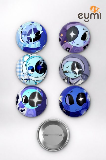 Regretevator Astro Space Boy Oyun Temalı Çanta Süsü Rozet İğneli Buton Rozet Seti Set 2 (6 ADET) (58 mm)