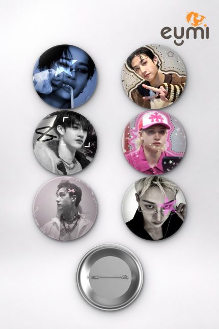 Stray Kids Bang Chan Lider K-Pop Temalı Çanta Süsü Rozet İğneli Buton Rozet Seti (6 ADET) (58 mm)