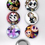 Regretevator Dyle Elevator Boy Oyun Temalı Çanta Süsü Rozet İğneli Buton Rozet Seti Set 2 (6 ADET) (58 mm)