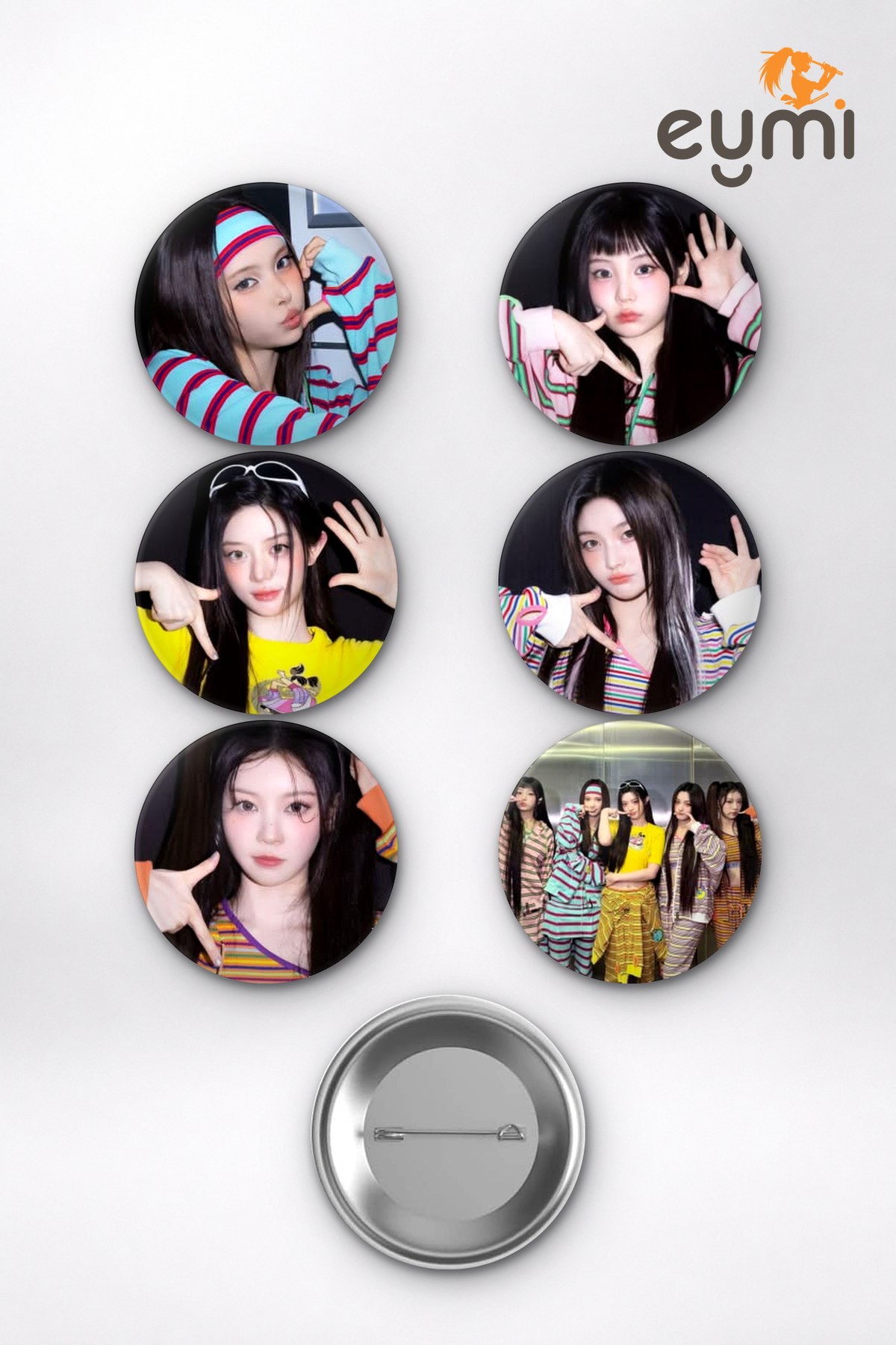 ILLIT Wonhee, Minju, Iroha, Yunah, Moka K-Pop Temalı Çanta Süsü Rozet İğneli Buton Rozet Seti (6 ADET) (58 mm) ILLIT Wonhee, Minju, Iroha, Yunah, Moka K-Pop Temalı Çanta Süsü Rozet İğneli Buton Rozet Seti (6 ADET) (58 mm)