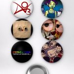 Pokémon Ash Ketchum ve Pikachu Temalı Çanta Süsü Rozet İğneli Buton Rozet Seti (6 ADET) (58 mm)
