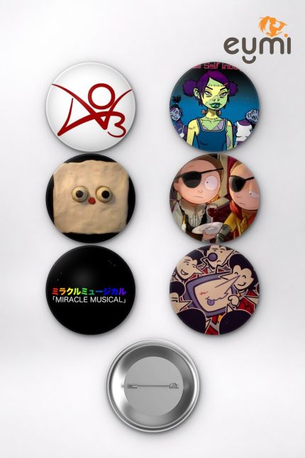 Pokémon Ash Ketchum ve Pikachu Temalı Çanta Süsü Rozet İğneli Buton Rozet Seti (6 ADET) (58 mm)