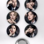 BTS RM, Jungkook, Jimin Siyah Takım Elbise K-Pop Temalı Çanta Süsü Rozet İğneli Buton Rozet Seti Set 1 (6 ADET) (58 mm)