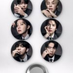BTS RM, Jungkook, Jimin Siyah Takım Elbise K-Pop Temalı Çanta Süsü Rozet İğneli Buton Rozet Seti Set 2 (6 ADET) (58 mm)
