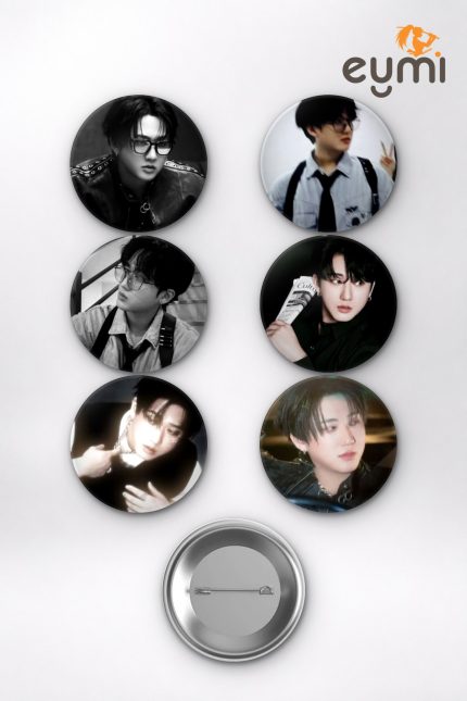 Stray Kids Seo Changbin K-Pop Sanatçısı K-Pop Temalı Çanta Süsü Rozet İğneli Buton Rozet Seti (6 ADET) (58 mm)