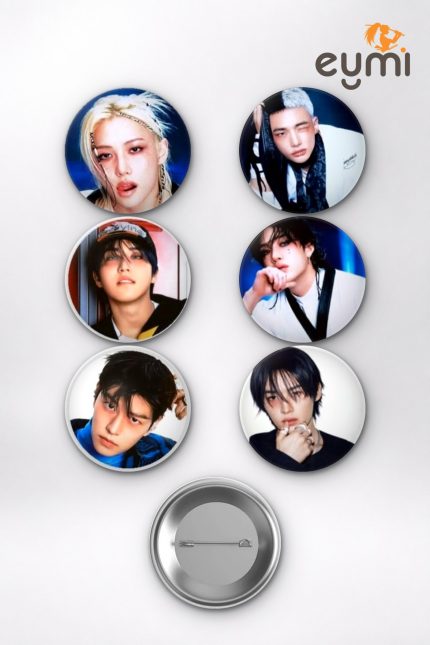 Stray Kids Felix, Hyunjin, Bang Chan ATE Albüm Konsepti K-Pop Temalı Çanta Süsü Rozet İğneli Buton Rozet Seti Set 1 (6 ADET) (58 mm)