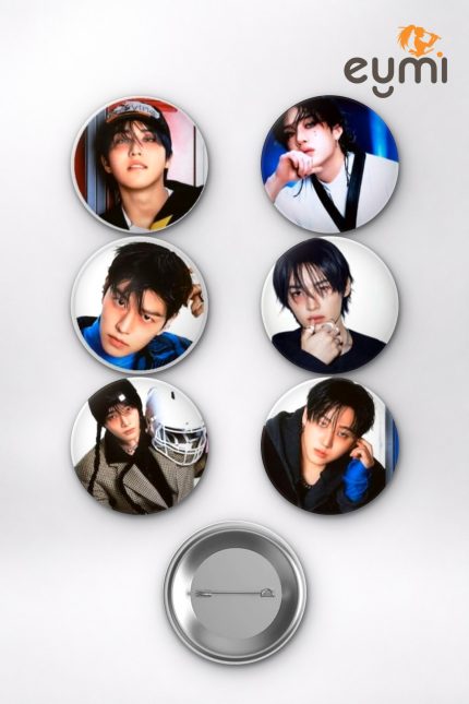 Stray Kids Felix, Hyunjin, Bang Chan ATE Albüm Konsepti K-Pop Temalı Çanta Süsü Rozet İğneli Buton Rozet Seti Set 2 (6 ADET) (58 mm)