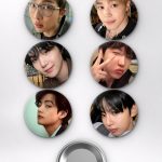 BTS RM, Jimin, Suga, V Tae Selfie Günlük Tarz K-Pop Temalı Çanta Süsü Rozet İğneli Buton Rozet Seti Set 1 (6 ADET) (58 mm)