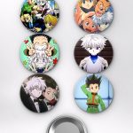 Hunter x Hunter Gon Freecss, Killua Zoldyck ve Kurapika Temalı Çanta Süsü Rozet İğneli Buton Rozet Seti Set 2 (6 ADET) (58 mm)