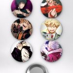 My Hero Academia Katsuki Bakugo, Deku ve Maki Zenin Mix Temalı Çanta Süsü Rozet İğneli Buton Rozet Seti (6 ADET) (58 mm)