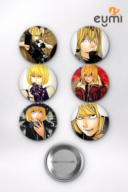 Death Note Mello Manga Kapak Sanatı Temalı Çanta Süsü Rozet İğneli Buton Rozet Seti (6 ADET) (58 mm)