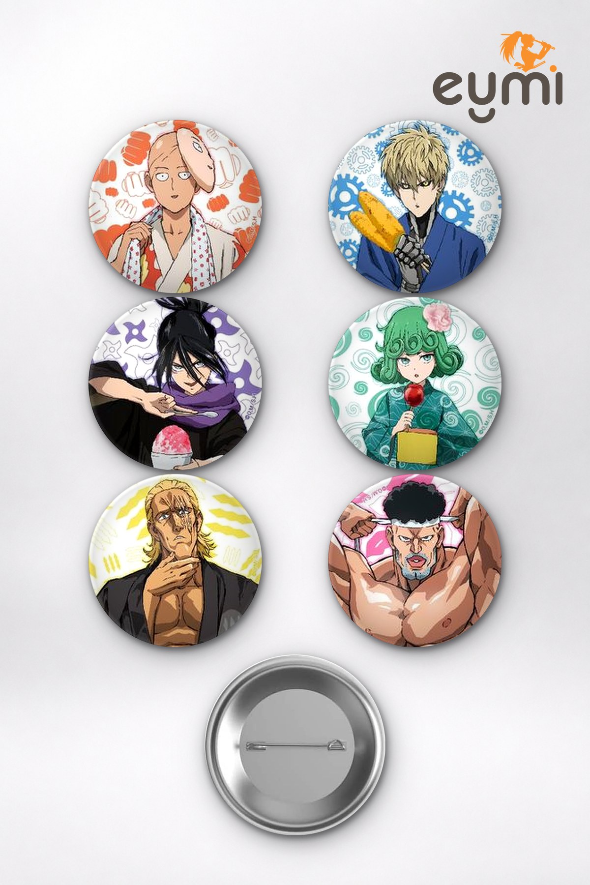 One Punch Man Saitama, Genos ve Tatsumaki Hero Squad Temalı Çanta Süsü Rozet İğneli Buton Rozet Seti Set 1 (6 ADET) (58 mm) One Punch Man Saitama, Genos ve Tatsumaki Hero Squad Temalı Çanta Süsü Rozet İğneli Buton Rozet Seti Set 1 (6 ADET) (58 mm)