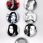 Tokyo Revengers Keisuke Baji ve Mikey Temalı Çanta Süsü Rozet İğneli Buton Rozet Seti (6 ADET) (58 mm)