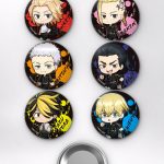Tokyo Revengers Takemichi, Mikey, Draken Chibi Takımı Temalı Çanta Süsü Rozet İğneli Buton Rozet Seti Set 2 (6 ADET) (58 mm)