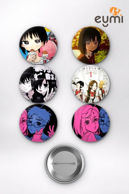 Anime Karışık Gokudolls ve Tomoko Kuroki WataMote Komedi Temalı Çanta Süsü Rozet İğneli Buton Rozet Seti (6 ADET) (58 mm)