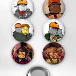 Roblox Builder Boy ve Cowboy Noob Meme Oyun Temalı Çanta Süsü Rozet İğneli Buton Rozet Seti (6 ADET) (58 mm)