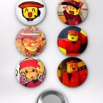 Roblox Work at a Pizza Place Elliot Oyun Temalı Çanta Süsü Rozet İğneli Buton Rozet Seti (6 ADET) (58 mm)