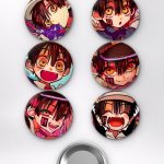 Toilet-Bound Hanako-kun ve Yugi Amane Temalı Çanta Süsü Rozet İğneli Buton Rozet Seti (6 ADET) (58 mm)