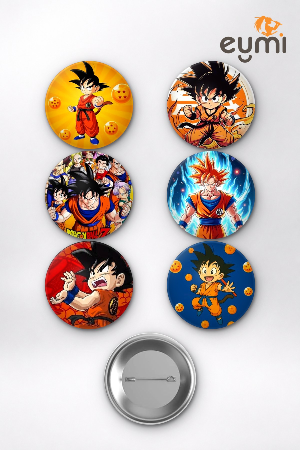 Dragon Ball Z Son Goku Super Saiyan Temalı Çanta Süsü Rozet İğneli Buton Rozet Seti Set 2 (6 ADET) (58 mm) Dragon Ball Z Son Goku Super Saiyan Temalı Çanta Süsü Rozet İğneli Buton Rozet Seti Set 2 (6 ADET) (58 mm)