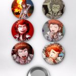 Danganronpa Leon Kuwata Ultimate Baseball Temalı Çanta Süsü Rozet İğneli Buton Rozet Seti (6 ADET) (58 mm)