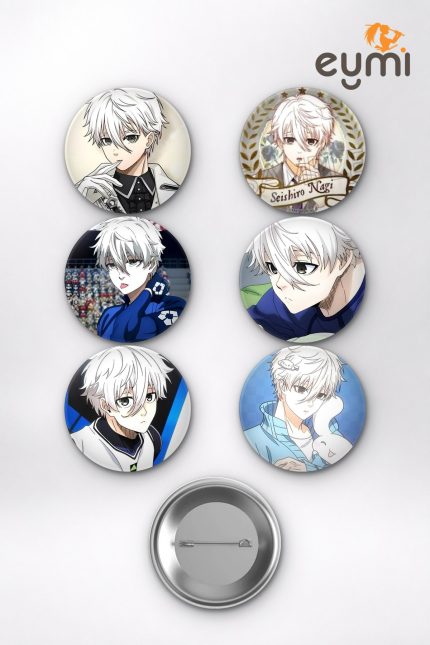 Blue Lock Nagi Seishiro Lise Dahisi Temalı Çanta Süsü Rozet İğneli Buton Rozet Seti (6 ADET) (58 mm)