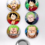 One Piece Hasır Şapka Korsanları Tayfası Temalı Çanta Süsü Rozet İğneli Buton Rozet Seti Set 1 (6 ADET) (58 mm)