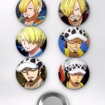 One Piece Hasır Şapka Korsanları Tayfası Temalı Çanta Süsü Rozet İğneli Buton Rozet Seti Set 2 (6 ADET) (58 mm)