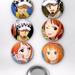 One Piece Hasır Şapka Korsanları Tayfası Temalı Çanta Süsü Rozet İğneli Buton Rozet Seti Set 3 (6 ADET) (58 mm)