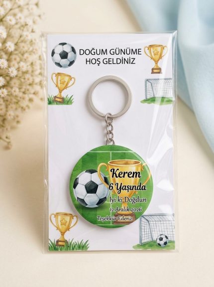 Kişiye Özel Doğum Günü Hediyeliği Açacaklı Anahtarlık – İsimli Kartlı Hatıra (Futbol & Şampiyonluk Kupası) - Kişiye Özel 3D LED Gece Lambası & Hediye | Eymi